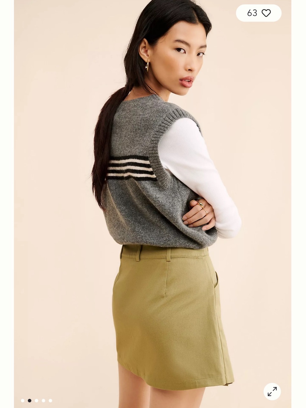 Anthropologie Olive Green Pleated Cargo Mini Skirt Utility Y2K Style M - Picture 10 of 11